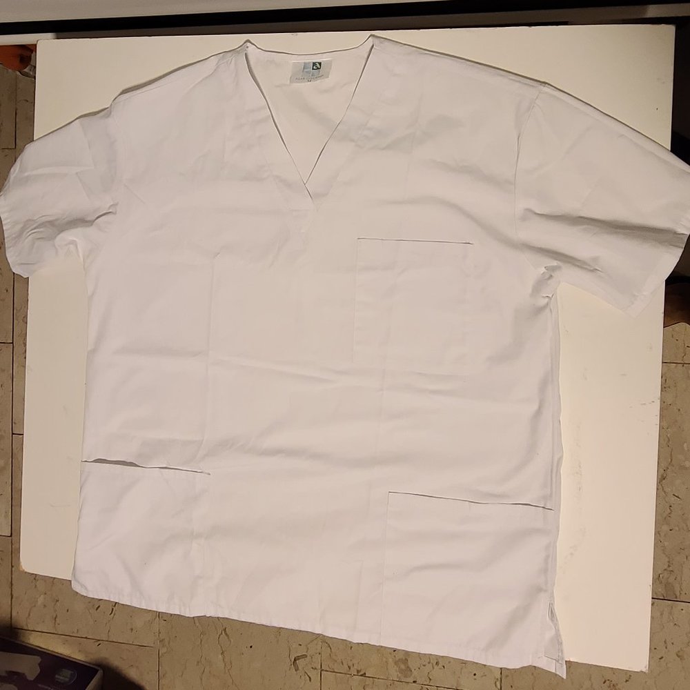 ADAR Universal UNIFORMS Unisex Scrub V-Neck White